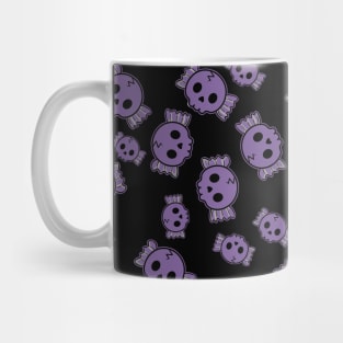 Cute Purple Candy Skulls Pattern - Kawaii Goth Mug